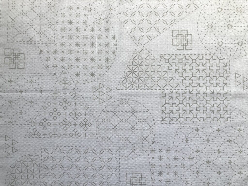 寄せ模様 幾何学の花ふきん