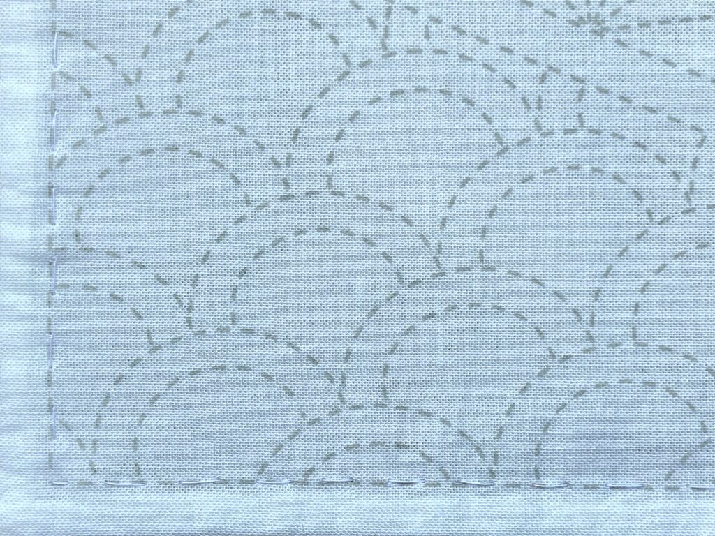 刺し子の花ふきん寄せ模様