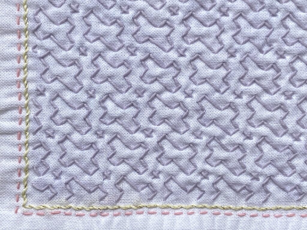 刺し子の花ふきん～流し十字