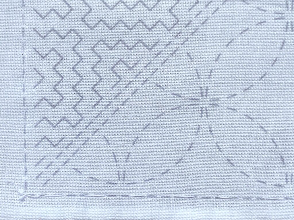 刺し子の花ふきん~合わせ模様 寄木