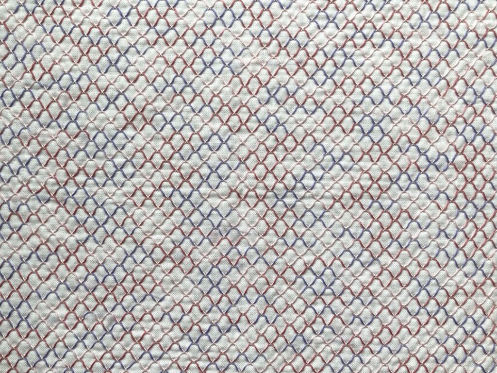 刺し子～クロス方眼応用くぐり刺し　波