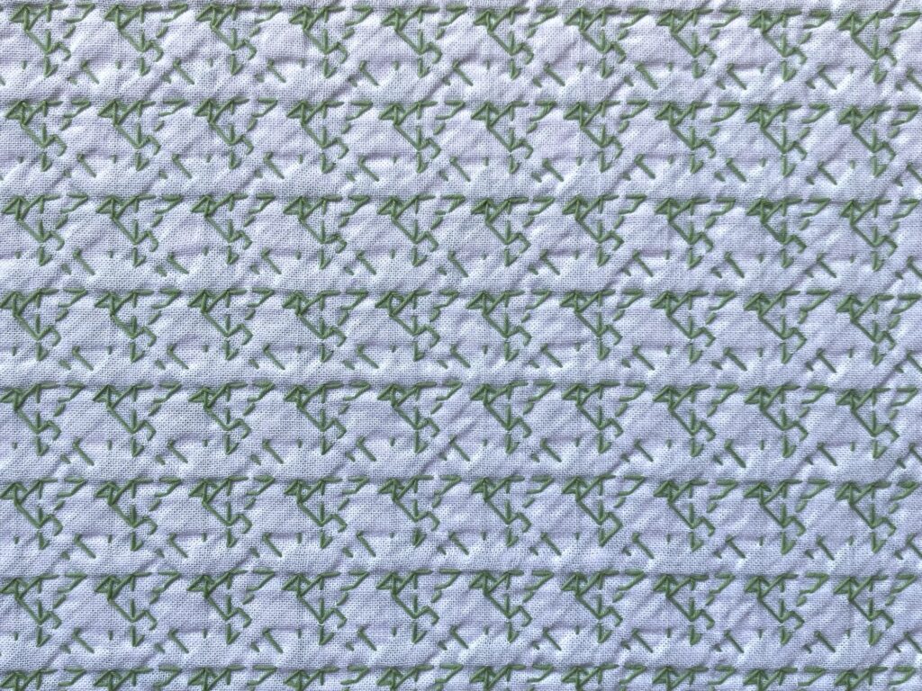 刺し子の花ふきん~小鳥