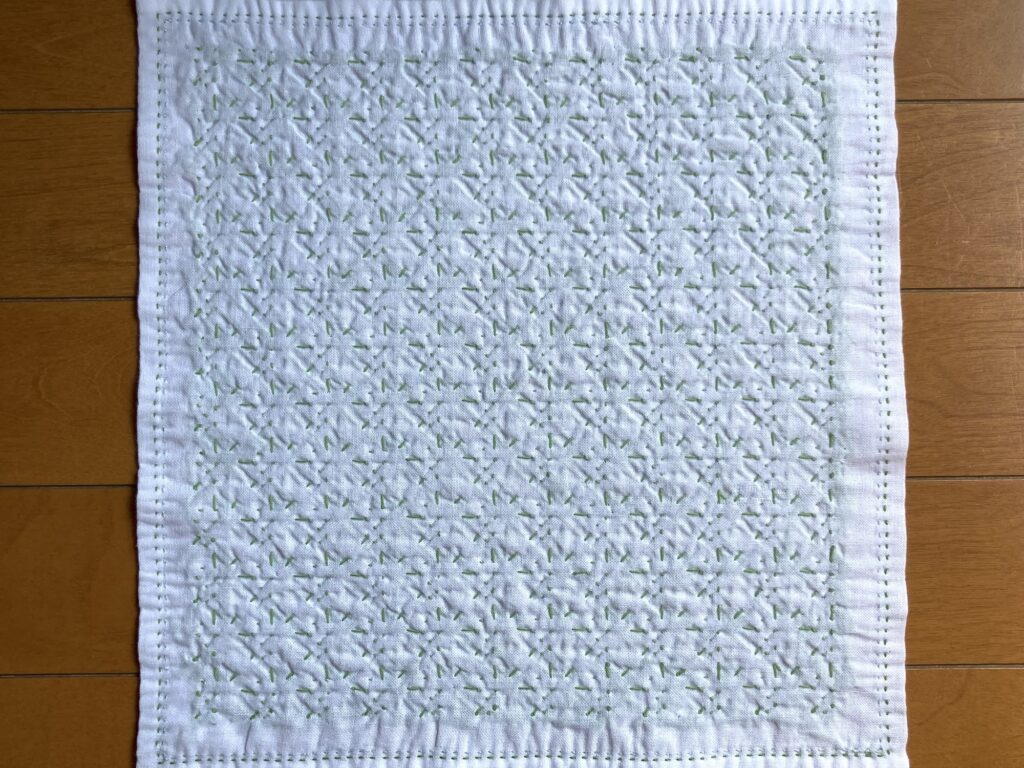 小鳥の花ふきん裏側