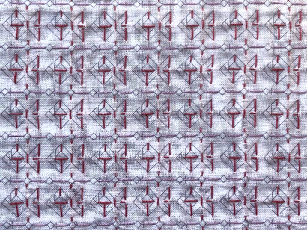 刺し子の花ふきん～金魚