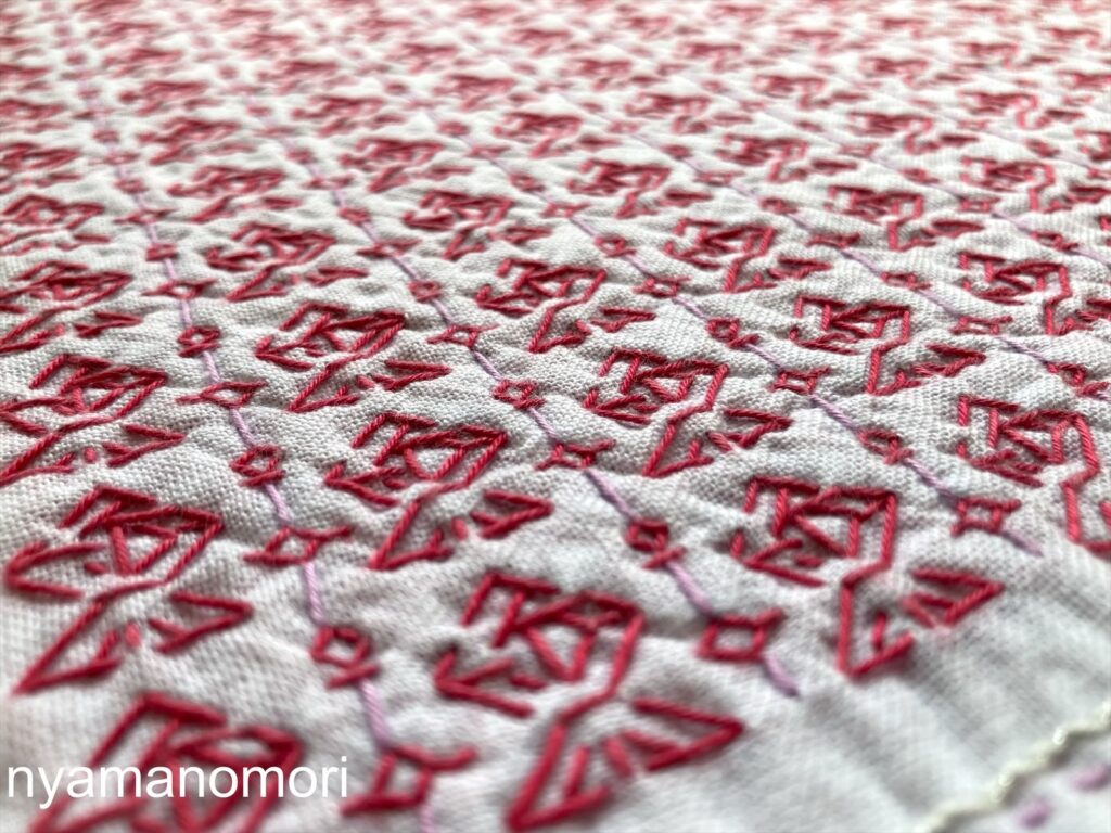 刺し子の花ふきん～金魚