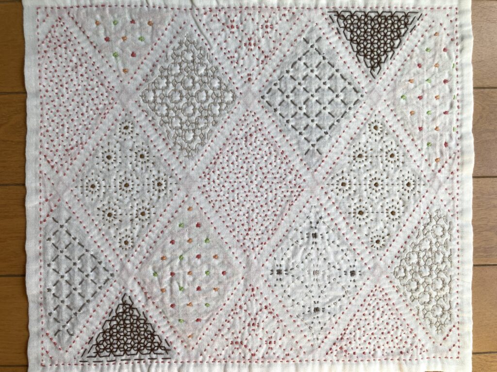 刺し子ダイヤならべの裏側