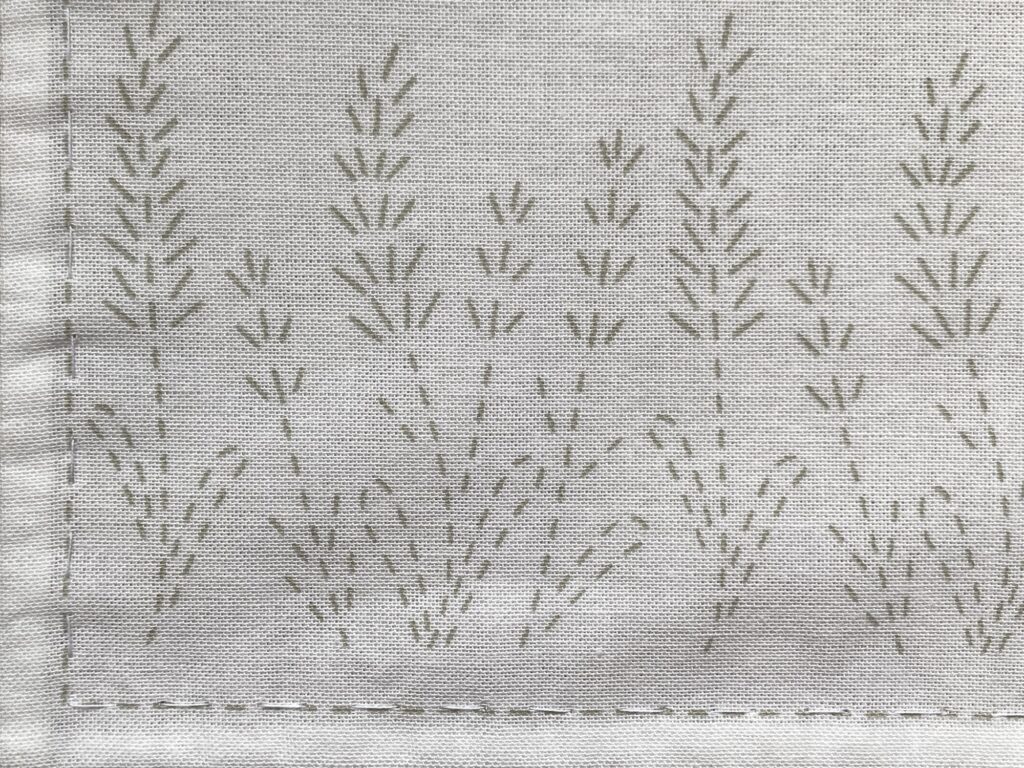 刺し子ラベンダーの花ふきん