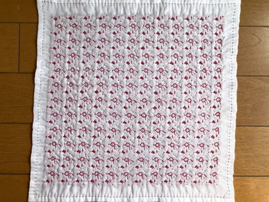 刺し子の花ふきん～金魚