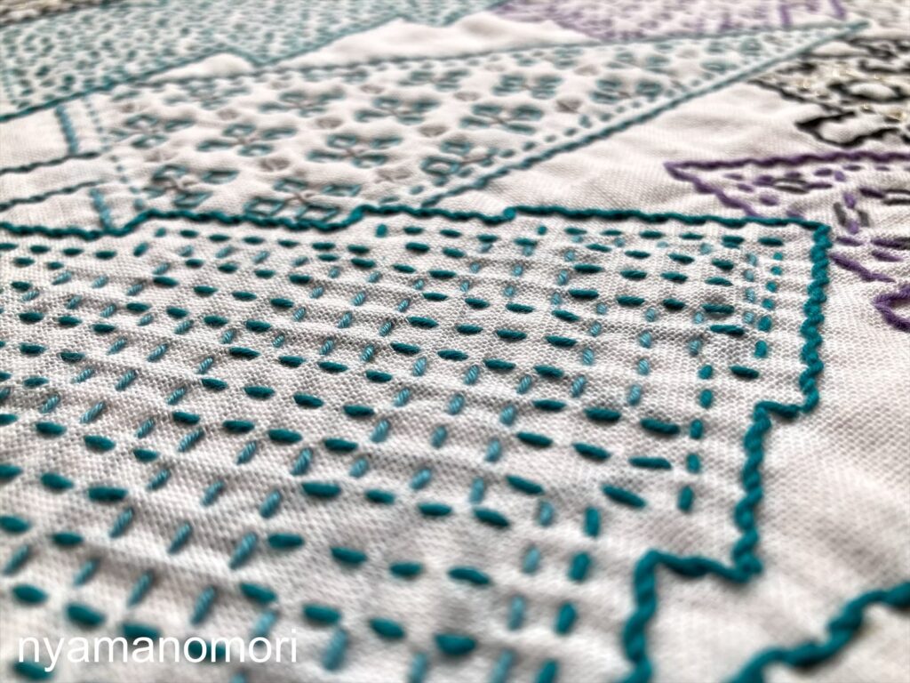 刺し子の花ふきんツリー