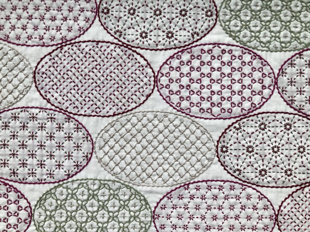 寄せ模様 円紋の花ふきん