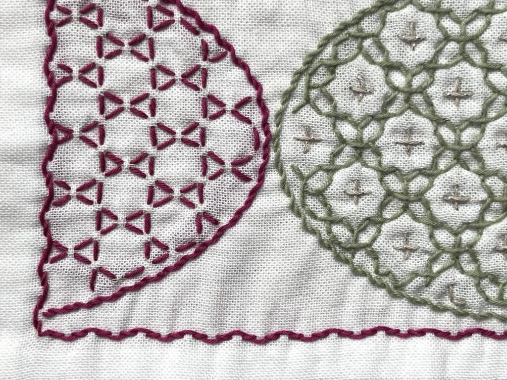 寄せ模様 円紋の花ふきん