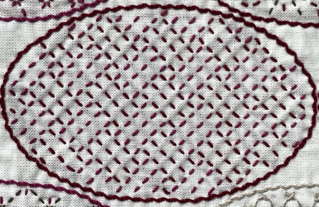 寄せ模様 円紋の花ふきん