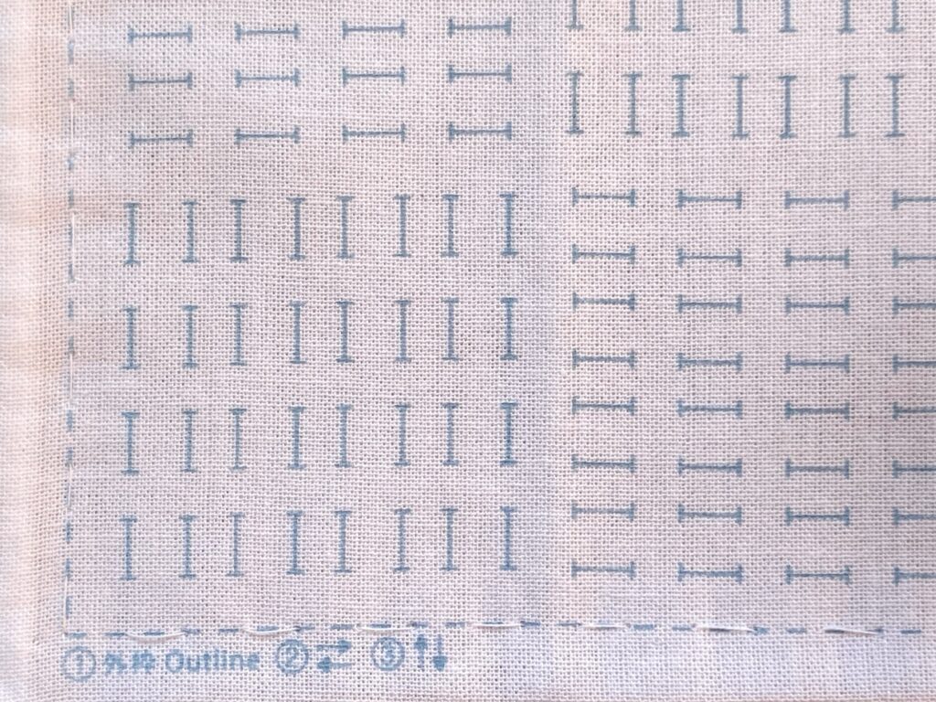 刺し子の花ふきん積み木