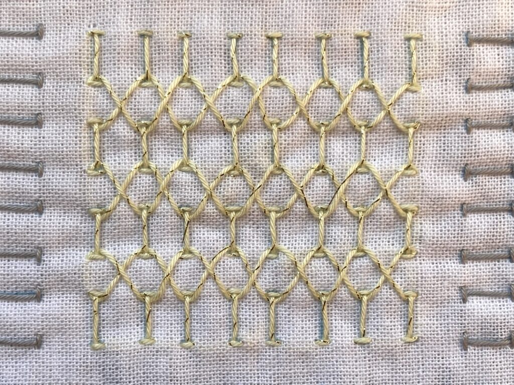 刺し子の花ふきん積み木