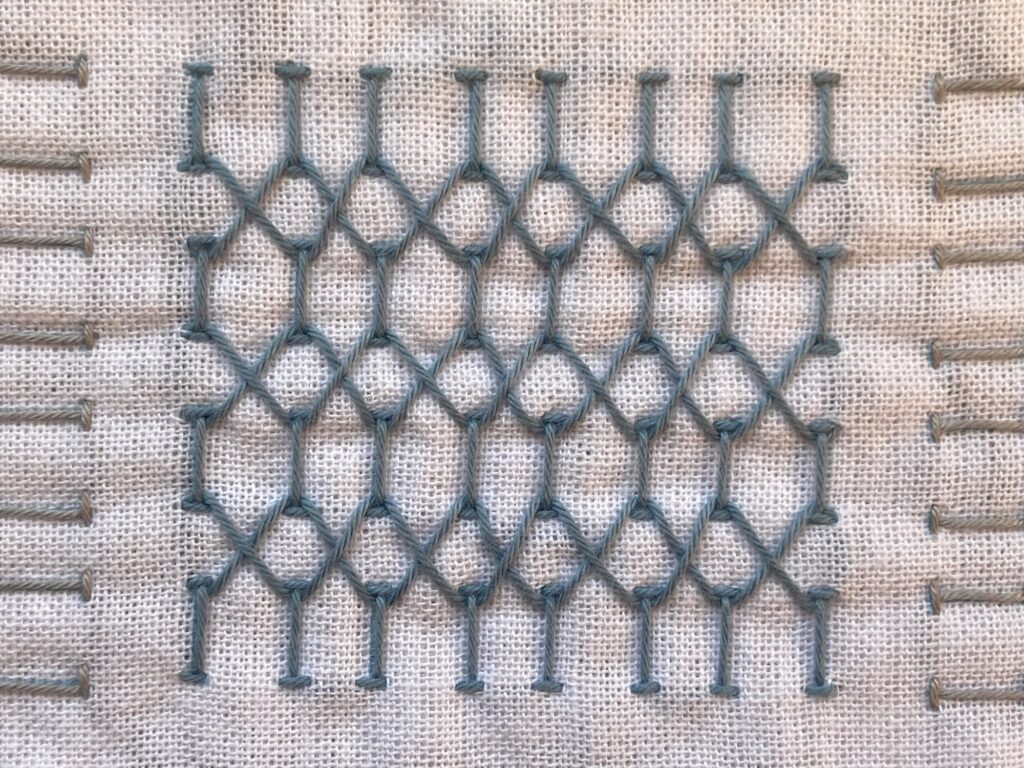 刺し子の花ふきん積み木