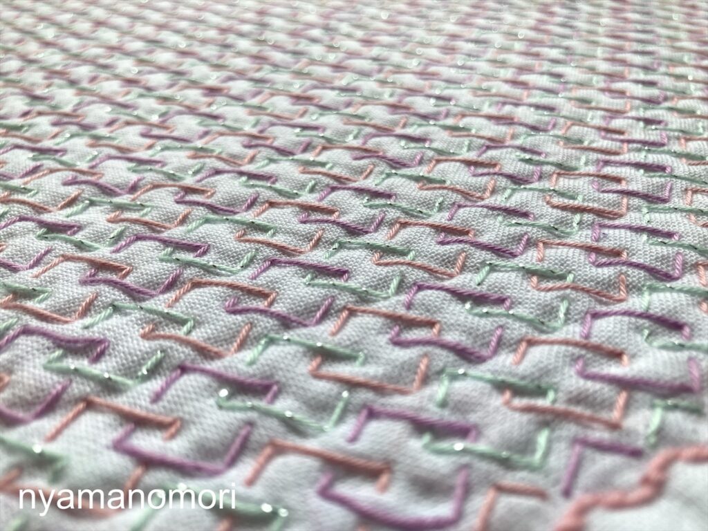 一目刺し吉原つなぎの刺し子