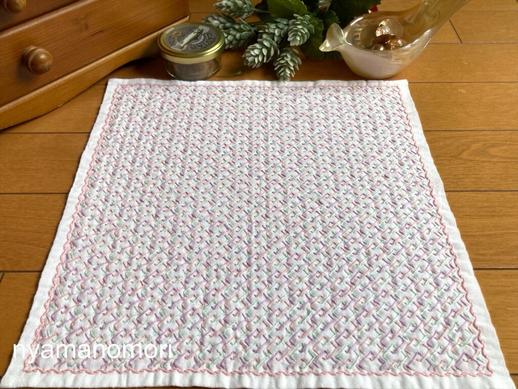 花ふきん一目刺し吉原つなぎ