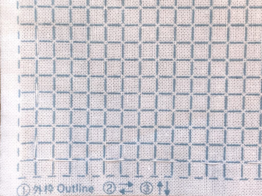 刺し子~一目格子アレンジ花ふきん