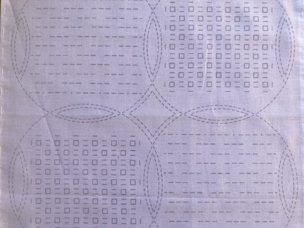 刺し子の花ふきん～麻の葉と銭刺し