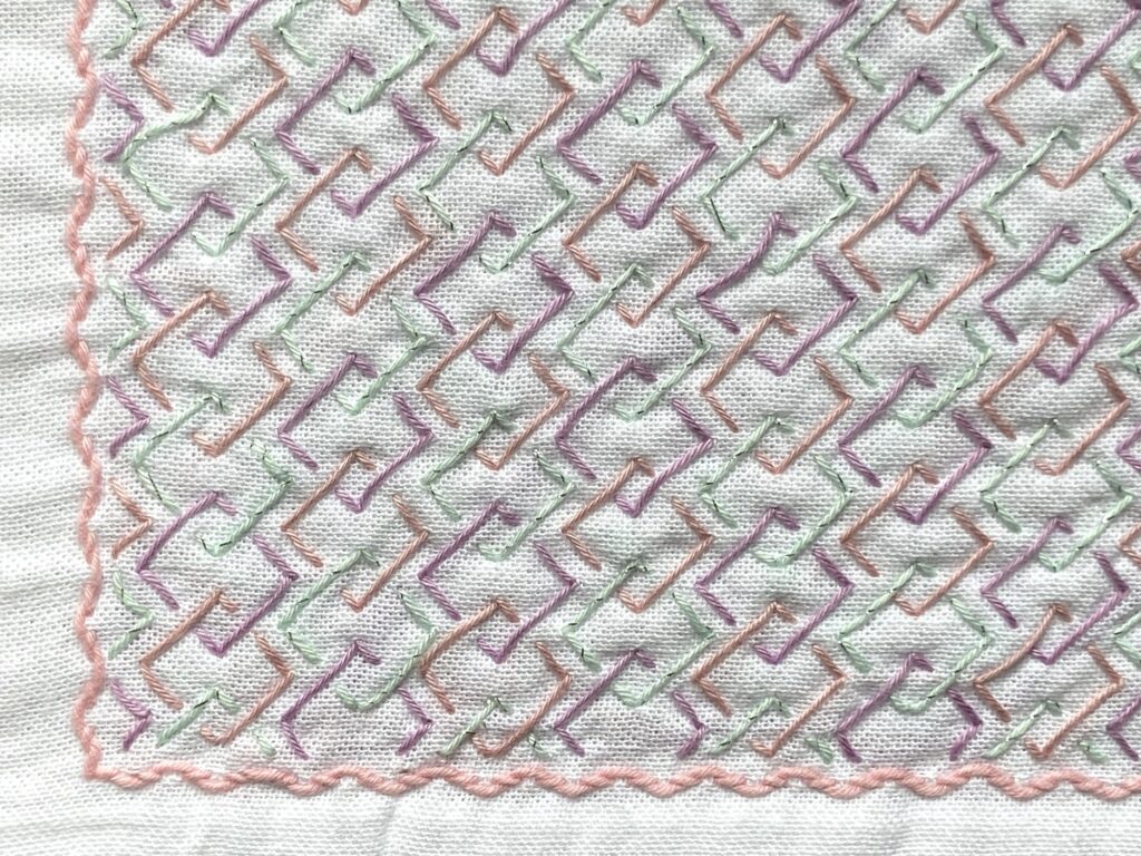 刺し子の花ふきん吉原つなぎ