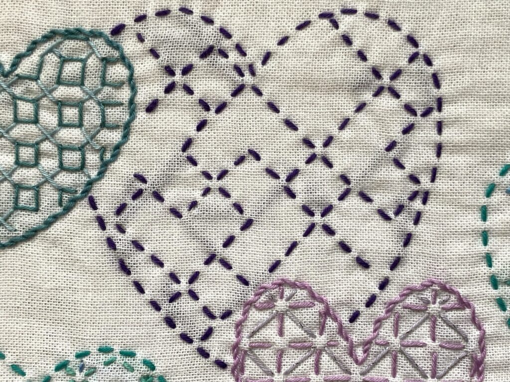 刺し子～寄せ模様ハート