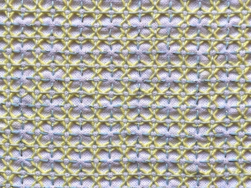 一目格子アレンジ刺し子ふきん