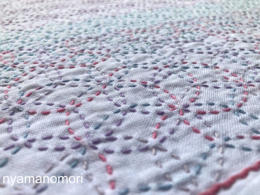 刺し子のランチョンマット 花合わせ