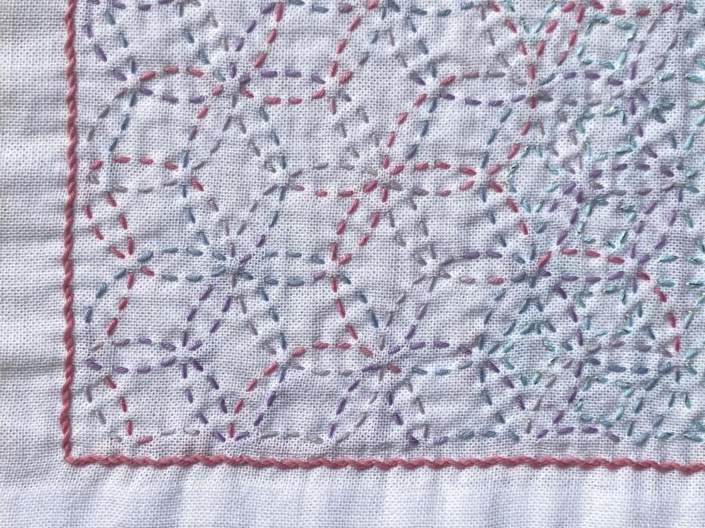 刺し子のランチョンマット 花合わせ