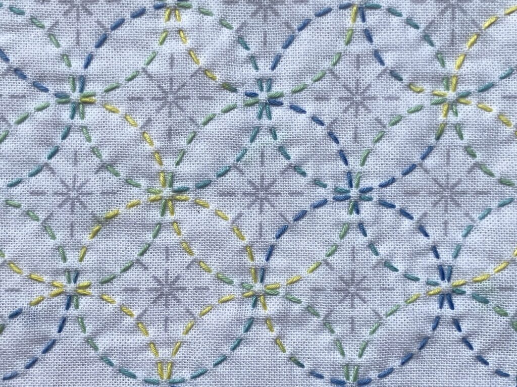 七宝つなぎ~刺し子の花ふきん