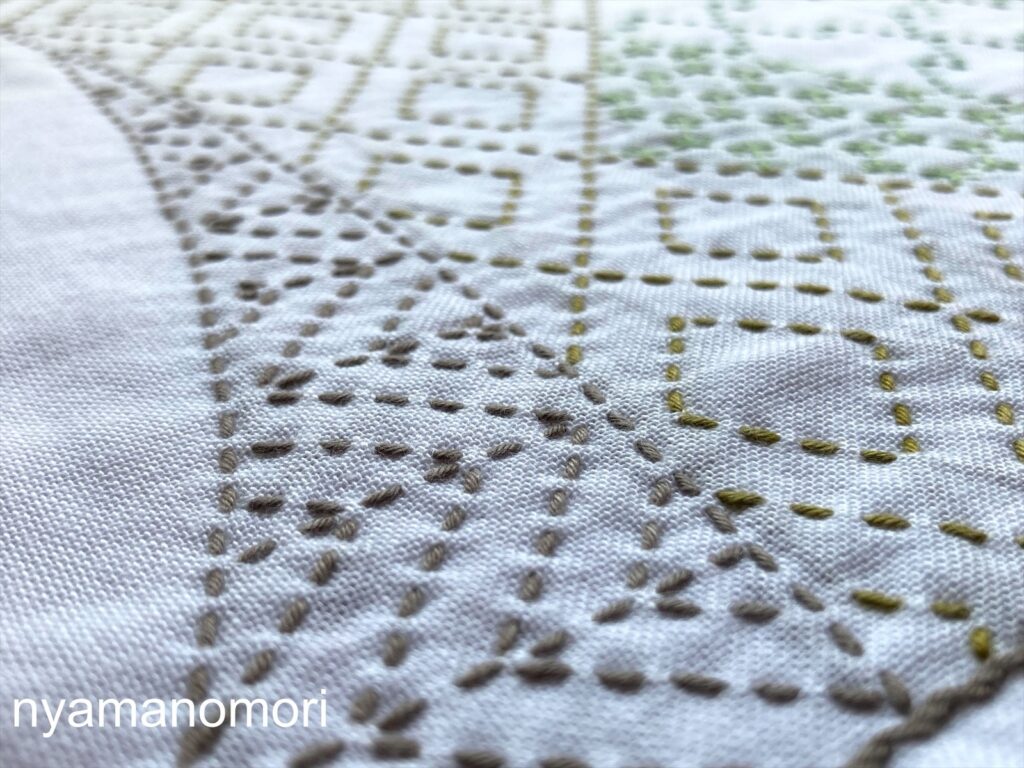 山並み~刺し子のランチョンマット