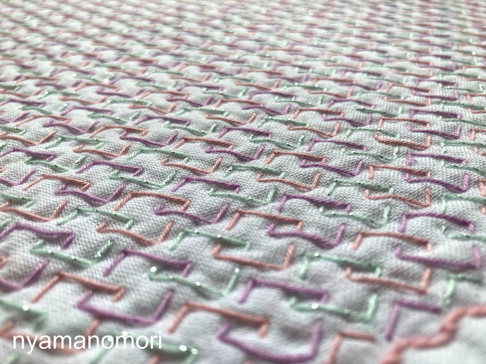 花ふきん一目刺し吉原つなぎ